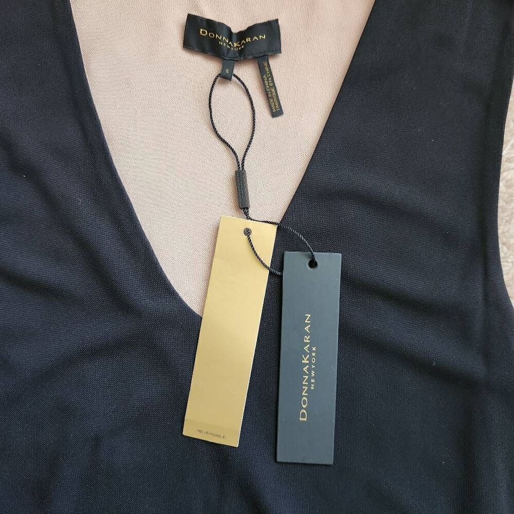 Donna Karan Dress Womens Small Maxi Reversible Classic Cocktail Wedding Black Nu - Picture 5 of 6